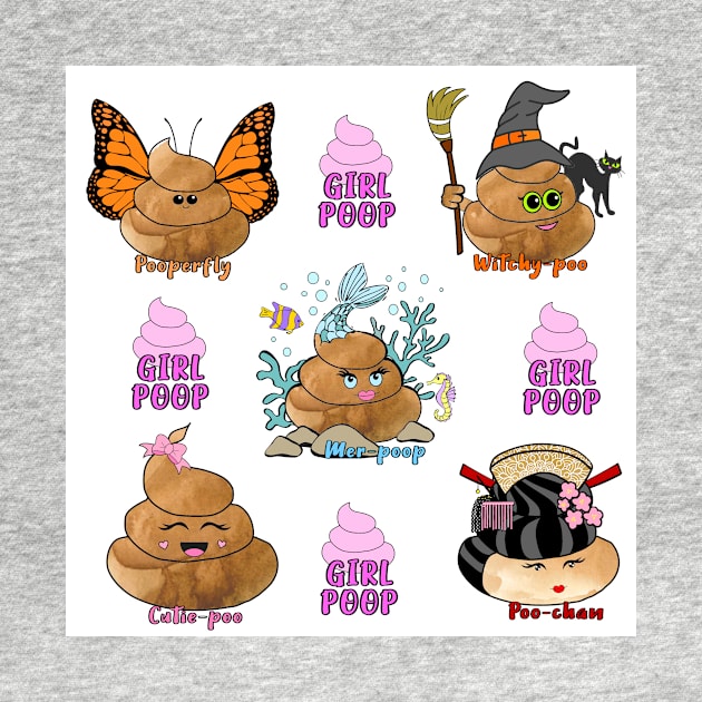 Cute Poop Emoji Girl Poop Characters by kansaikate